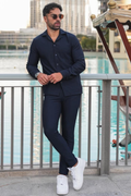 Broncoo Navy Essential Button Up Trouser
